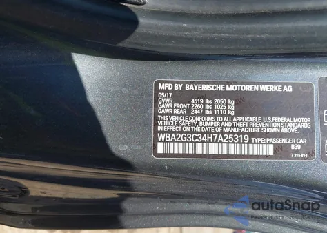 2017 BMW M240I xDrive from USA, damaged, VIN WBA2G3C34H7A25319